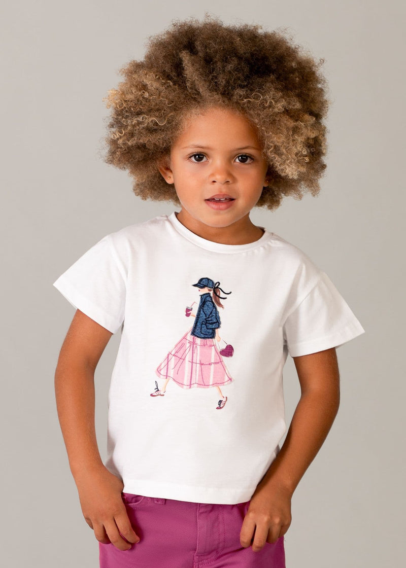 Mayoral Girls S/S T-Shirt  | White 3011/SS26
