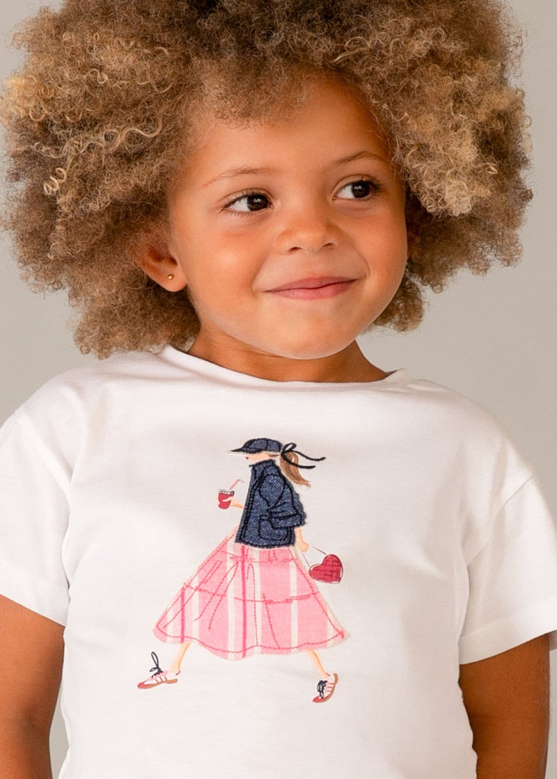 Mayoral Girls S/S T-Shirt  | White 3011/SS26
