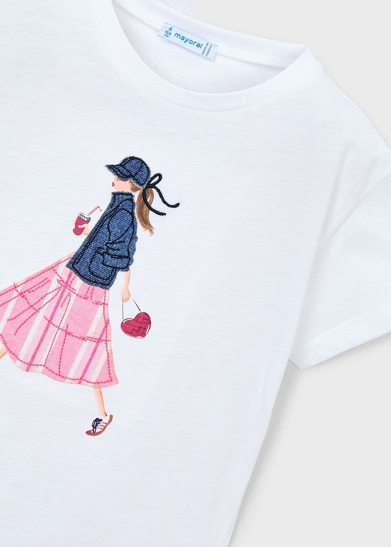 Mayoral Girls S/S T-Shirt  | White 3011/SS26