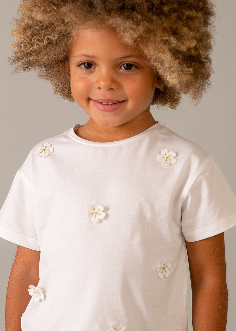 Mayoral  Girls S/S T-Shirt | White 3013/SS26