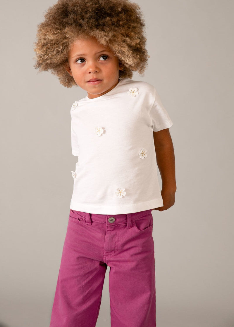Mayoral  Girls S/S T-Shirt | White 3013/SS26