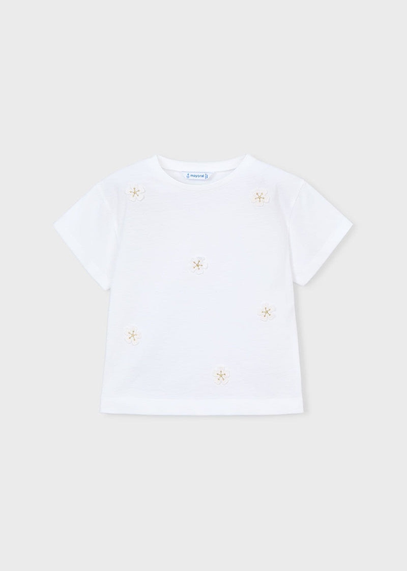 Mayoral  Girls S/S T-Shirt | White 3013/SS26