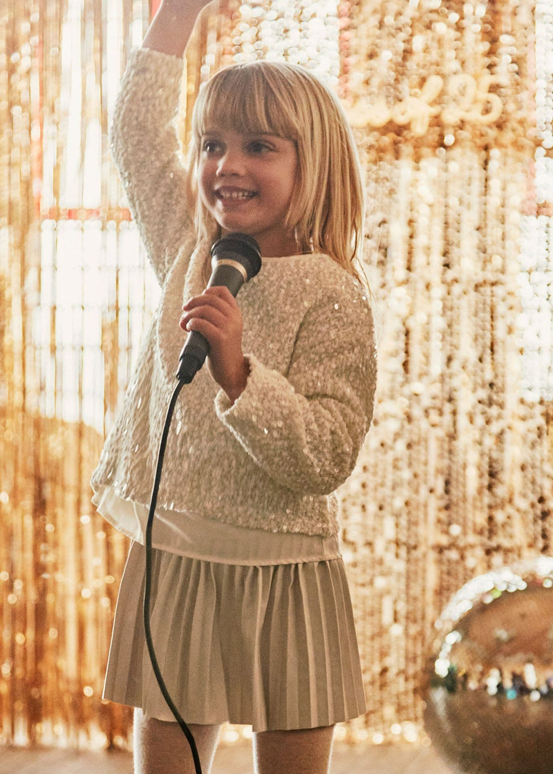 Mayoral Girls Sequin Dress  | Sand 4925 AW