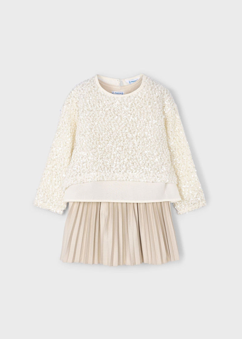Mayoral Girls Sequin Dress  | Sand 4925 AW