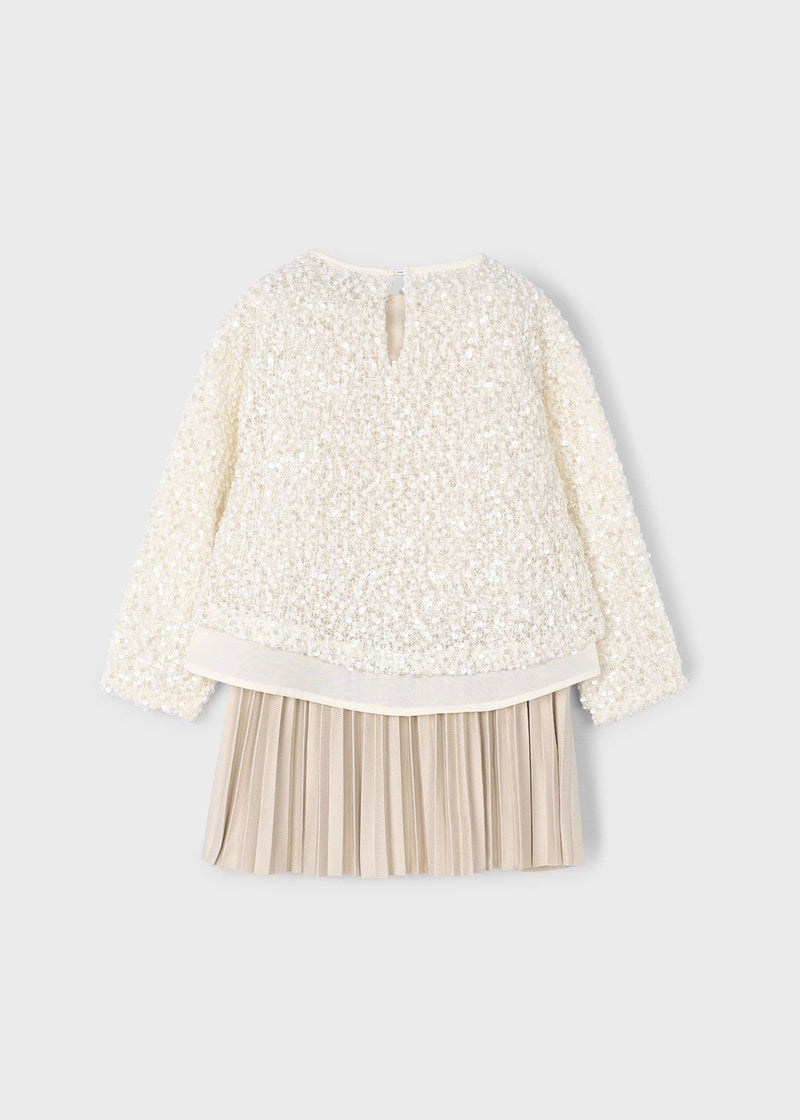 Mayoral Girls Sequin Dress  | Sand 4925 AW