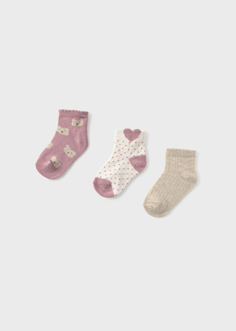 Mayoral  Girls Set 3 Socks | Orchid 10012 AW