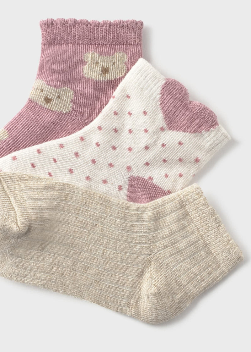Mayoral  Girls Set 3 Socks | Orchid 10012 AW