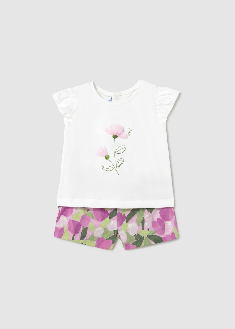 Mayoral Girls Shorts Set   | Mauve 1237 SS