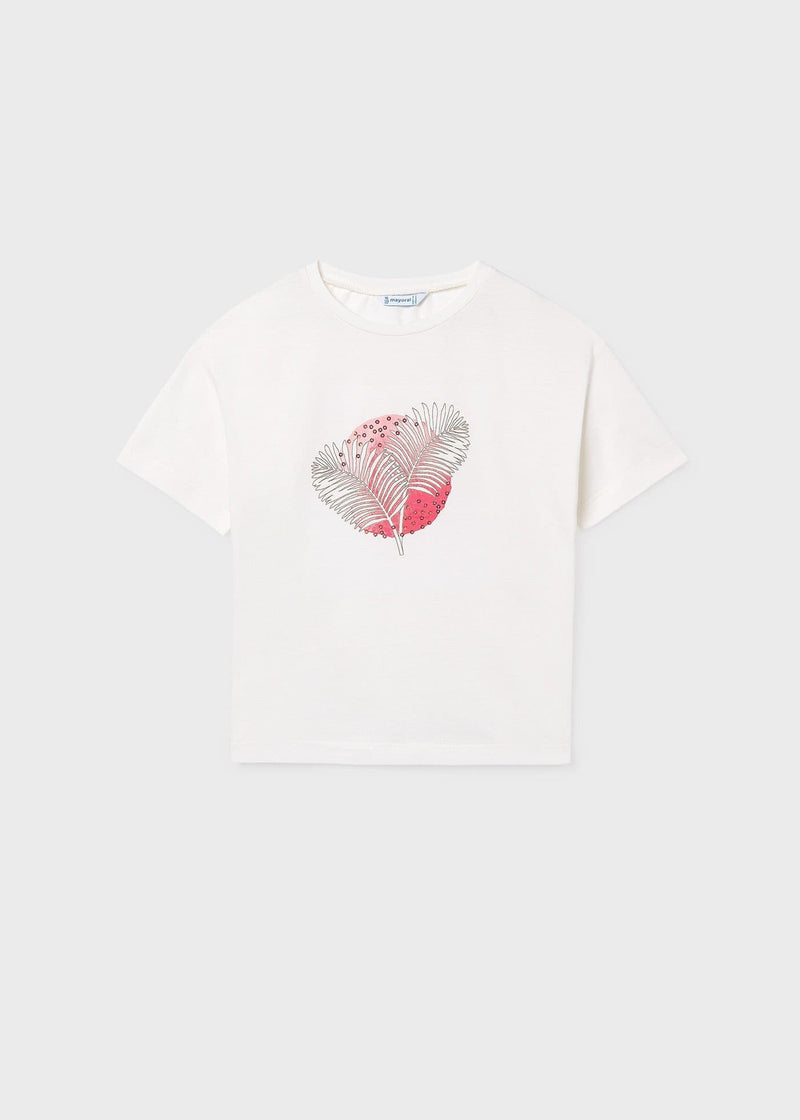 Mayoral Girls SS Print Tee | Natural 6005/SS26