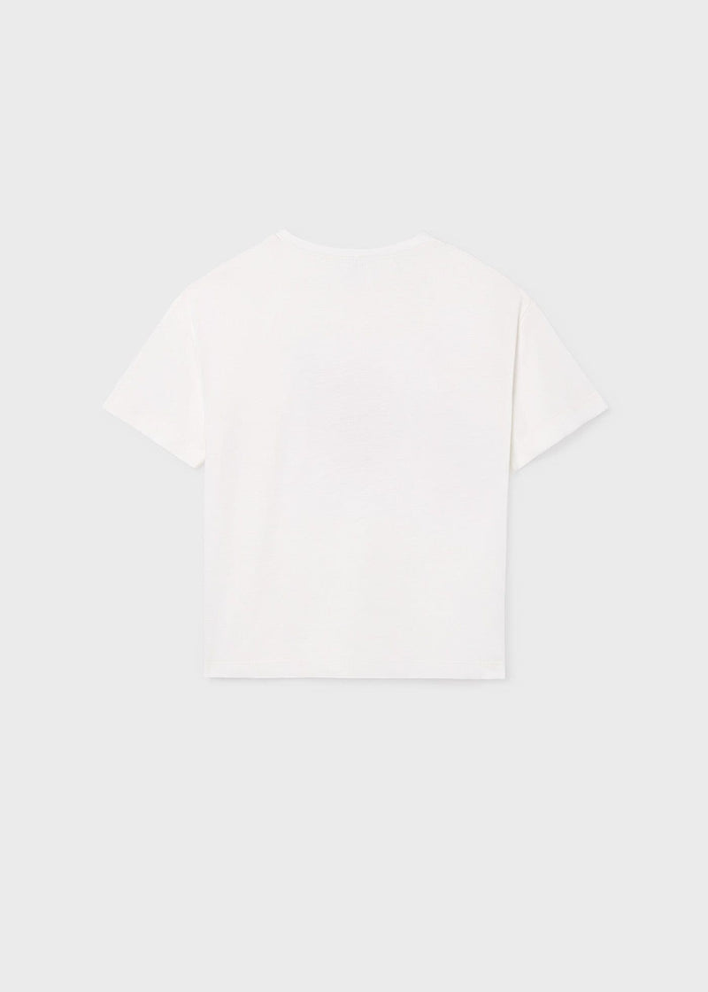 Mayoral Girls SS Print Tee | Natural 6005/SS26