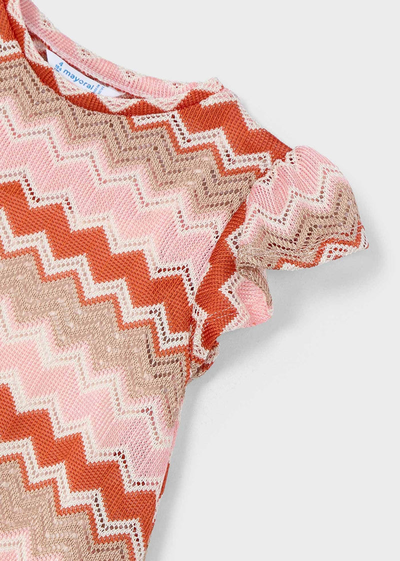 Mayoral Girls Stripe Dress | Salmon 3926 SS