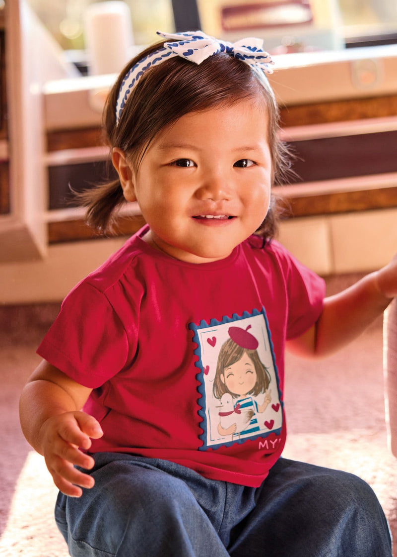 Mayoral Girls Tee With Headband | Red 1081/SS26