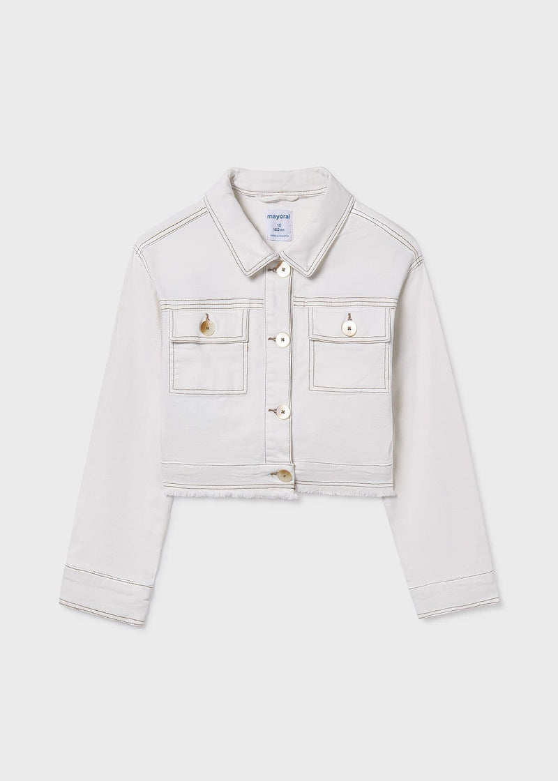 Mayoral Girls Twill Jacket  | Natural 6407/SS26