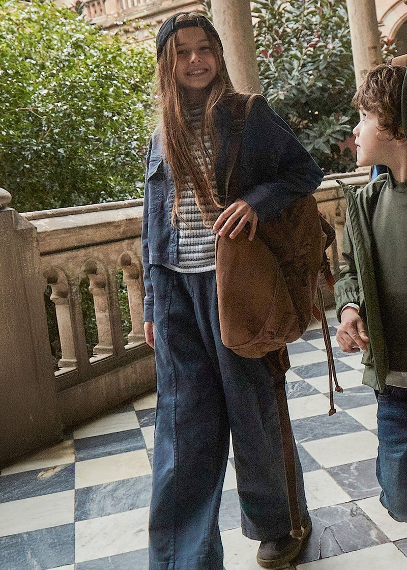 Mayoral Girls  Wide Leg  Twill Pant | Petroleum 7580  AW