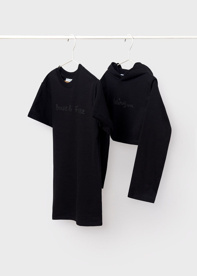Mayoral Hooded Jumper Dress  | Black 7986