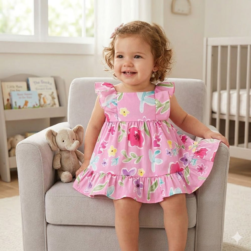 Mayoral Baby's Printer Dress | Bubblegum 1812/SS26