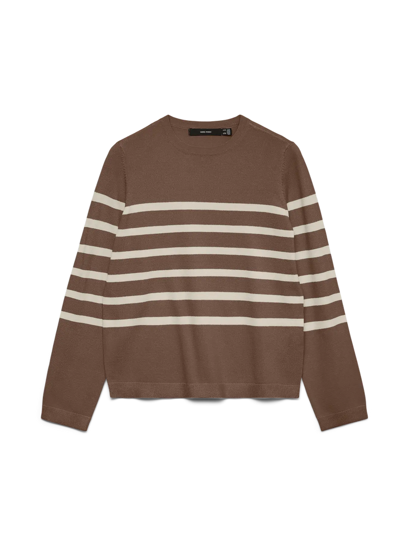 Vero Moda Saba Plain LS O-Neck Pullover | Cocoa