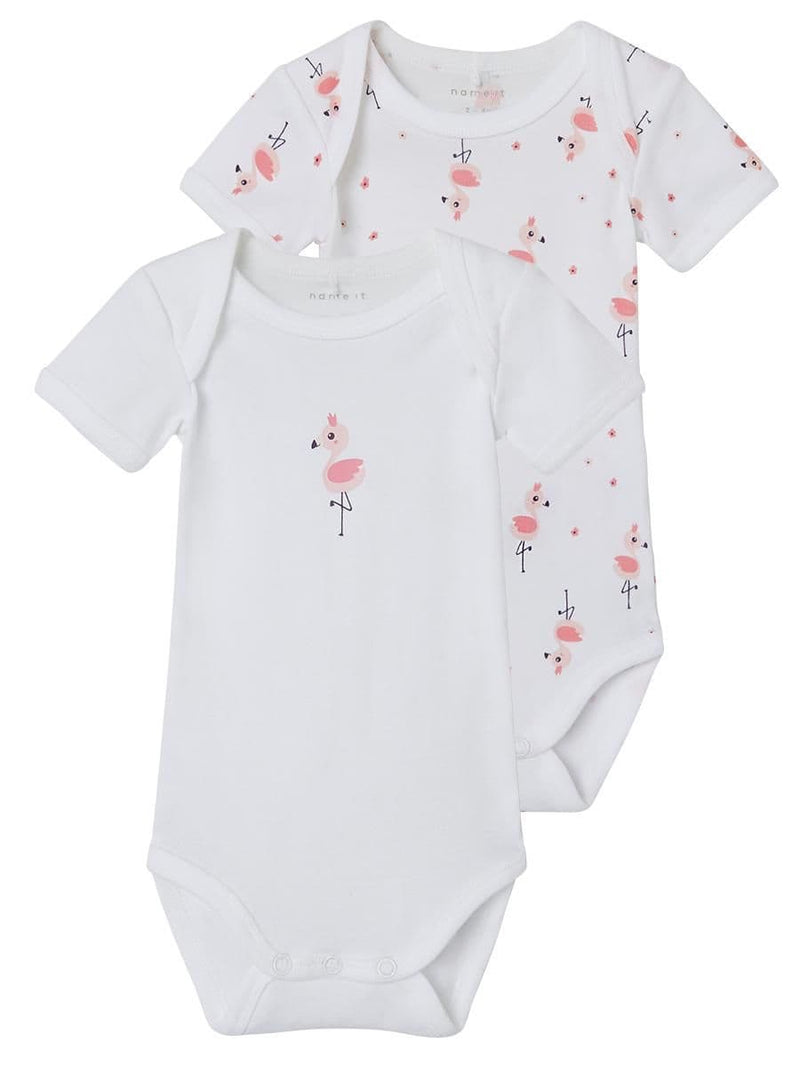 Name it Body NB 2P SS Flamingo| White