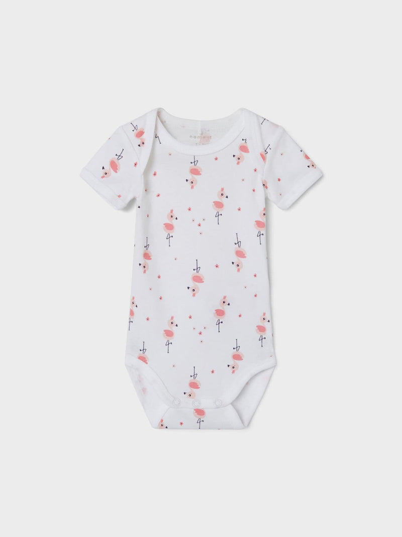 Name it Body NB 2P SS Flamingo| White