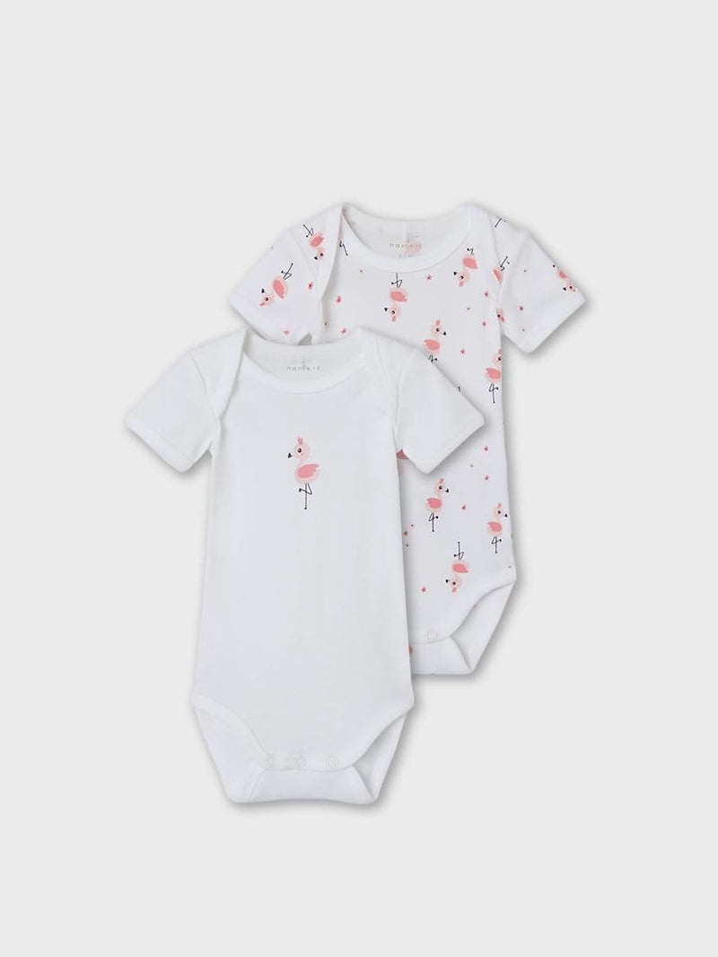 Name it Body NB 2P SS Flamingo| White