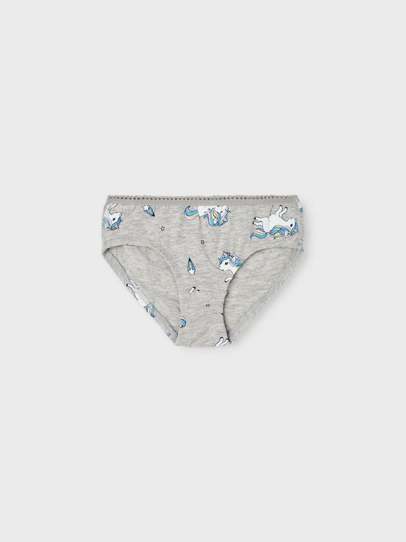 Name It Briefs Mini 3P Unicorn  | Grey