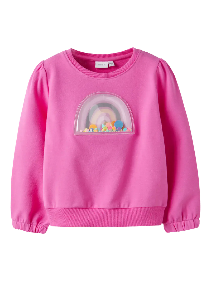 Name it Dottana Mini LS Sweat | Strawberry