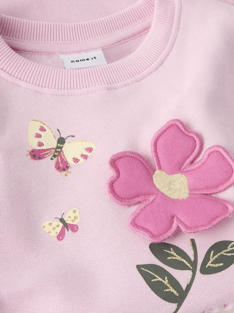 Name it Driva Mini LS Sweat Dress| Pink