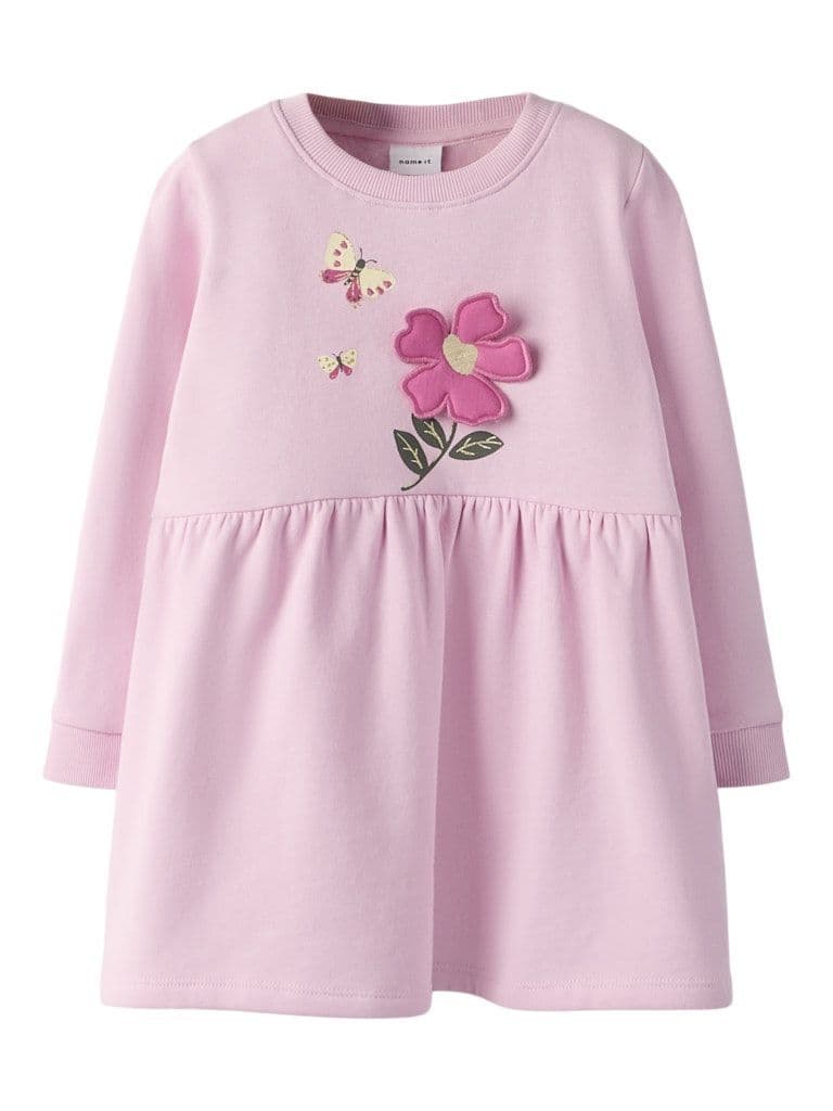 Name it Driva Mini LS Sweat Dress| Pink