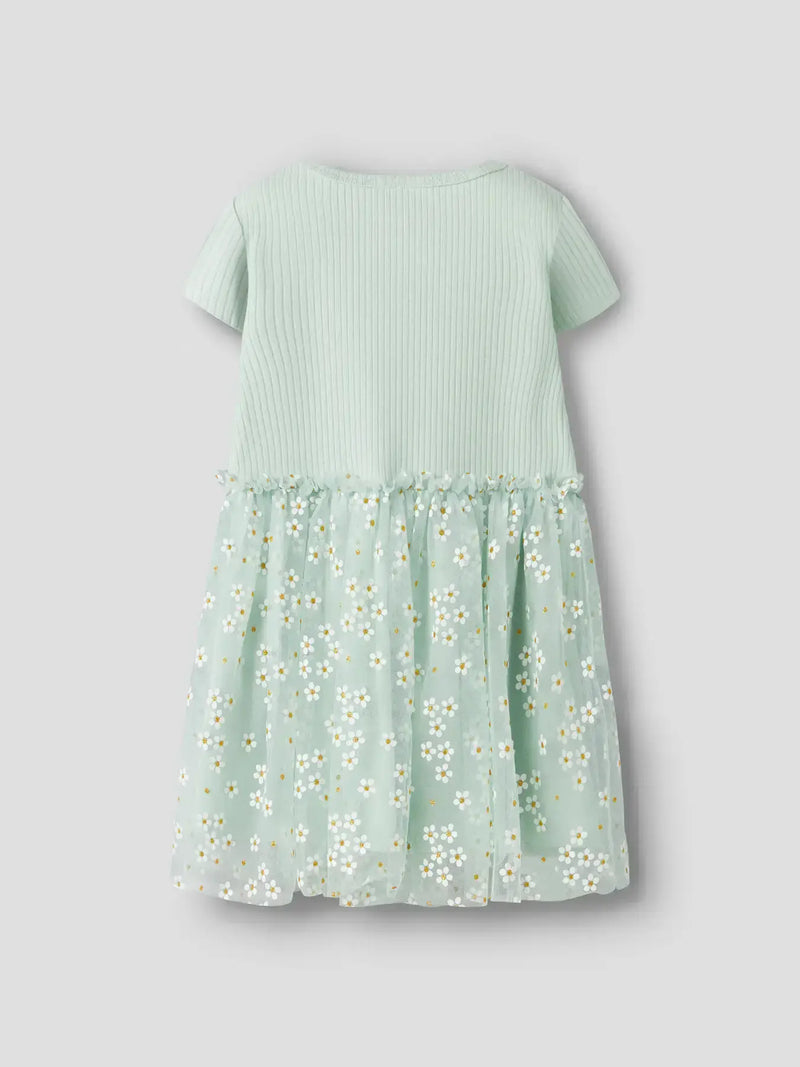 Name it Floral Mini SS Dress  | Aqua