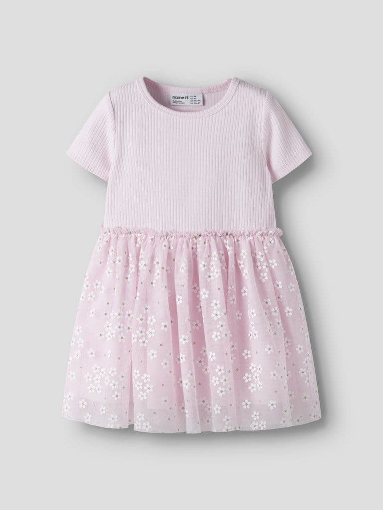 Name it Floral Mini SS Dress  | Pink