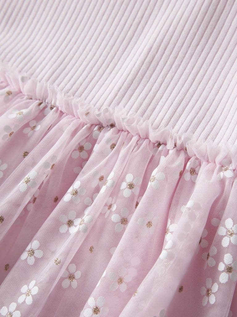 Name it Floral Mini SS Dress  | Pink