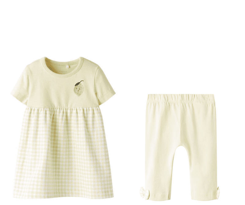 Name it Funny SS NB Dress Set | Lemon
