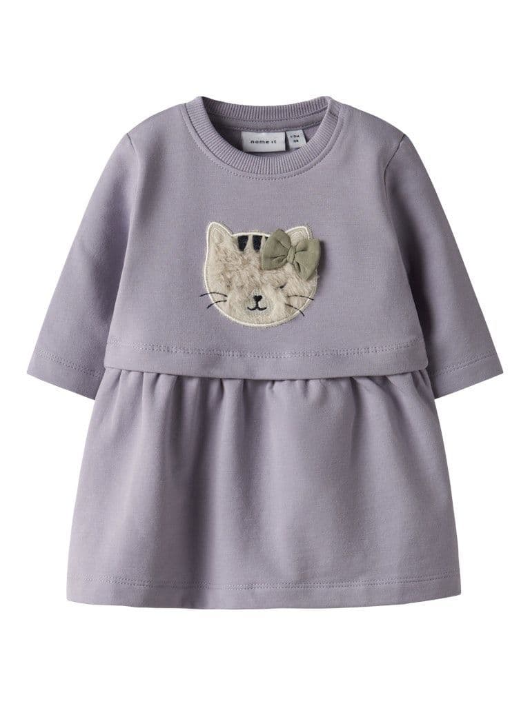 Name it Girls Tacathy NB  LS Sweat Dress | Lilac