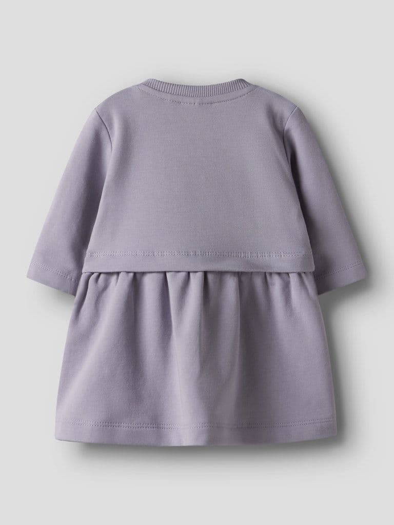 Name it Girls Tacathy NB  LS Sweat Dress | Lilac