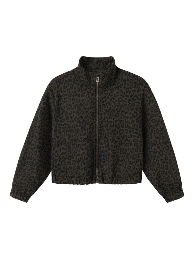 Name it Lela Kids Long Sleeve LEO Twill Jacket | Grey