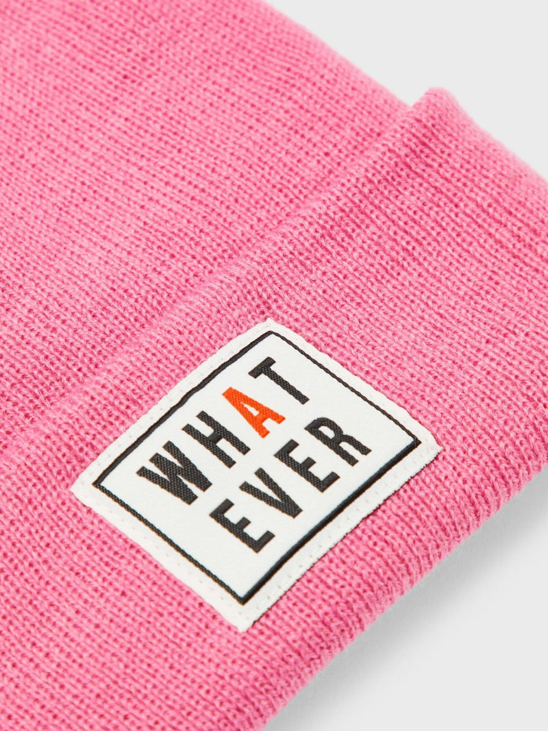 Name it  Malik Kids Knit Beanie Whateve | Pink