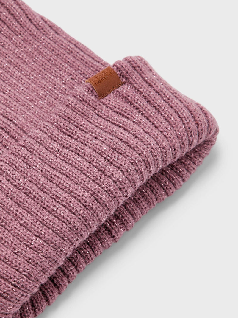 Name it  Milan Mini Knit Hat Glitter  | Mauve