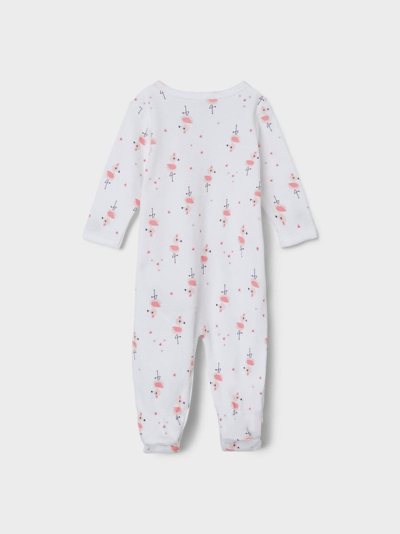 Name it Nightsuit NB W/F Flamingo| White