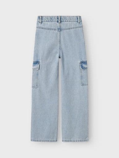Name it  Rose Kids HW Wide Cargo Jeans| Light Blue