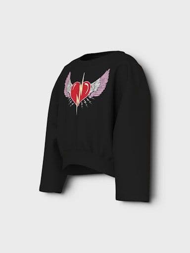 Name it Rositta Kids LS Rlx Short Sweat | Black