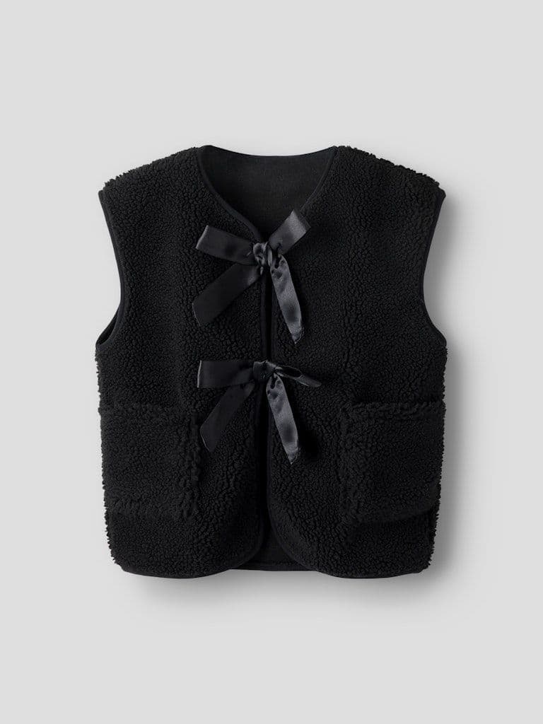 Name it Ruth Kids Teddy Vest | Black