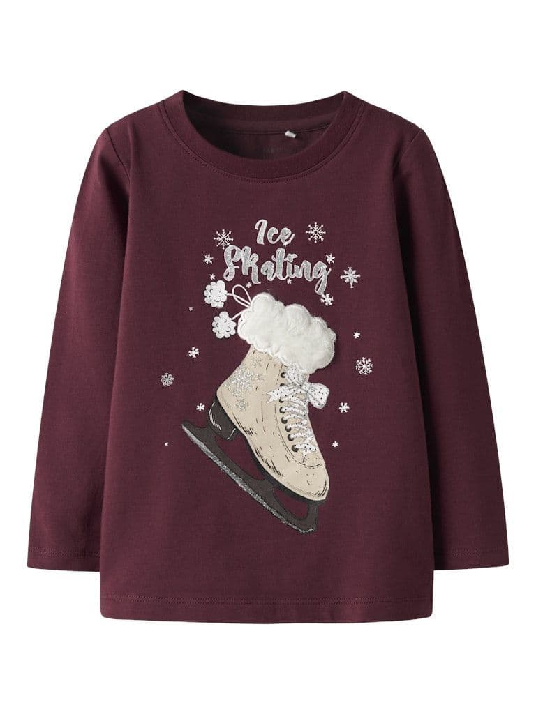 Name it Sedra Mini LS Top | Burgundy