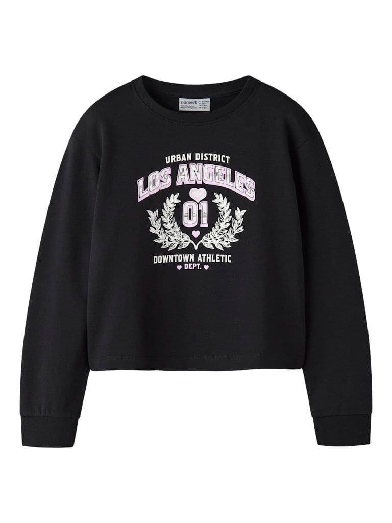 Name it  Vanita Kids LS Short Relax Sweatshirt | Black