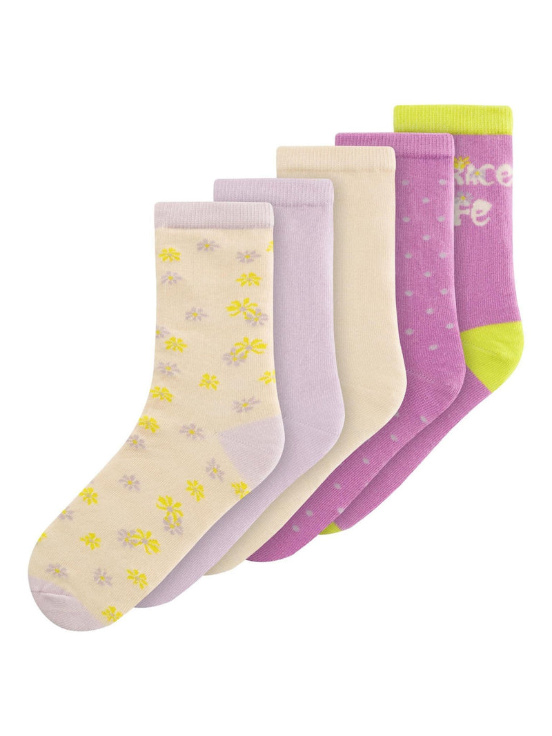 Name It Vilde Kids 5P Socks K5 | Butter Milk