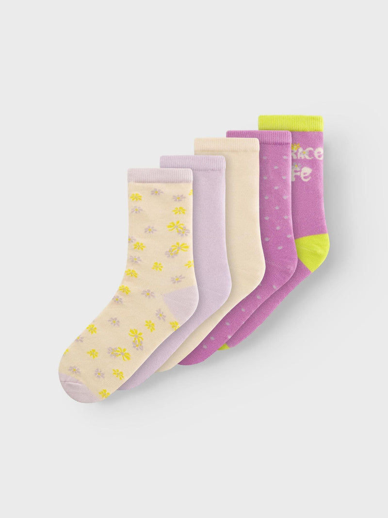 Name It Vilde Kids 5P Socks K5 | Butter Milk