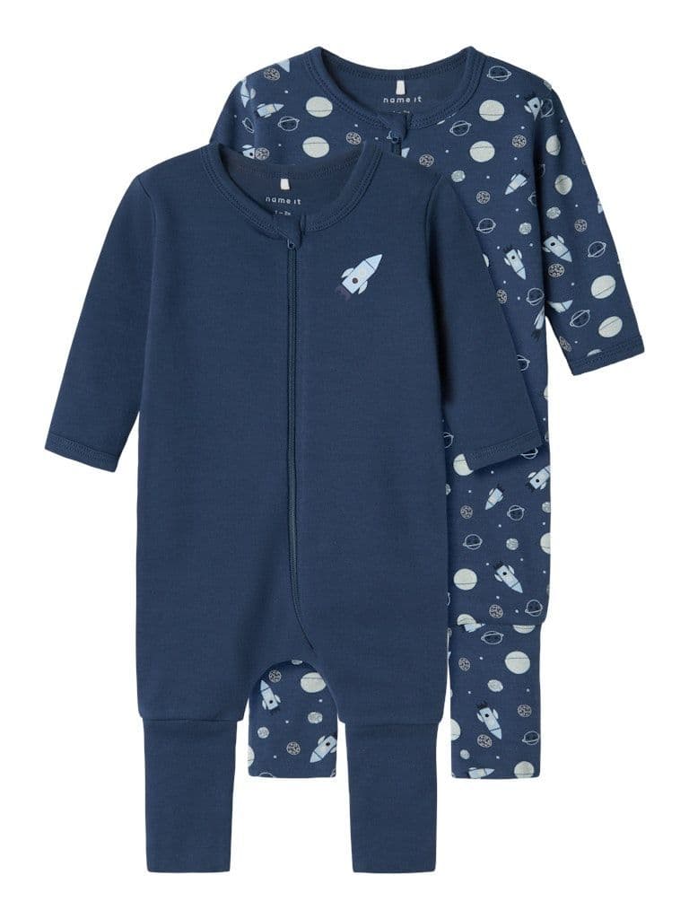 Name it  Zip  Nightsuit 2 Pack | Dark Denim