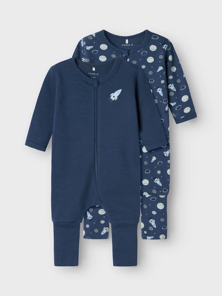 Name it  Zip  Nightsuit 2 Pack | Dark Denim