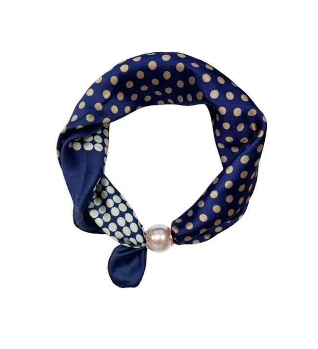 Best Angel Scarf with Pearls & Magnetic Closure | Navy BA4416_5