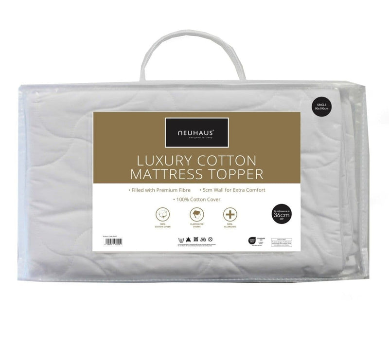 Neuhaus Luxury Cotton Mattress Topper 5cm | White