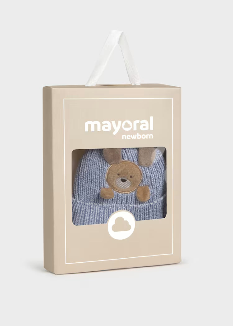 Mayoral Teddy Bear Hat & Socks Set | Blue 9124